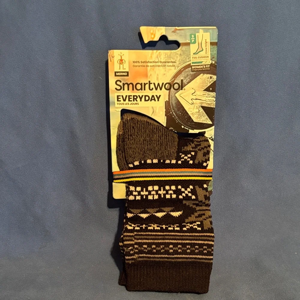 Smartwool Everyday Womens Merino Patterned Socks - Black with white Accent - Picture 1 of 1